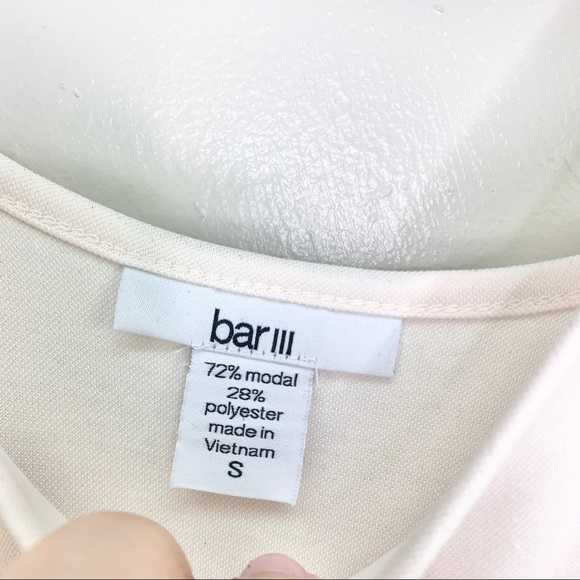 Bar III Ivory Just Blush Modal Asymmetrical Tank - Picture 3 of 9